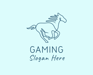 Blue Monoline Horse Logo