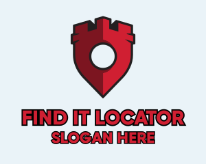 Castle Location Pin logo design