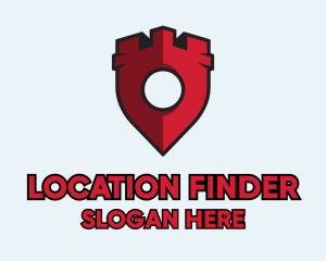 Castle Location Pin logo design