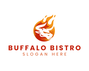 Flaming Buffalo Cow logo design