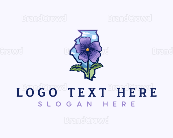 Illinois State Violet Flower Logo