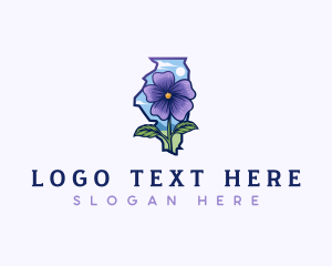 Gardening - Illinois State Violet Flower logo design