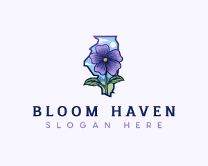 Illinois State Violet Flower logo design