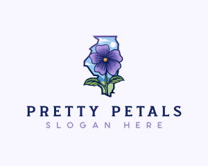 Illinois State Violet Flower logo design