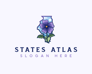 Illinois State Violet Flower logo design