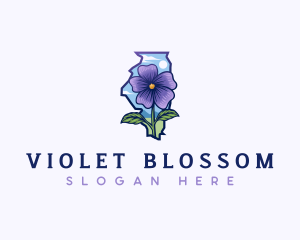 Illinois State Violet Flower logo design