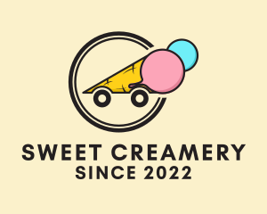 Ice Cream Sundae Cart  logo design