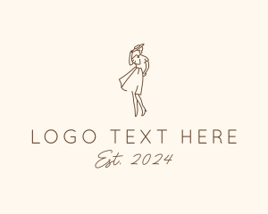 Seamstress - Woman Classic Dress logo design