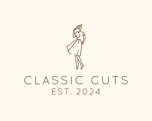 Classic Woman Fashionista Dress logo design