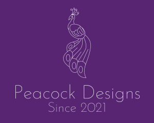 Peacock Bird Tail logo design