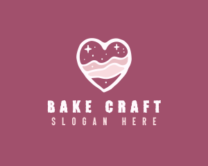 Heart Cake Pastry  logo design