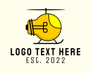 Transport - Light Bulb Helicopter logo design