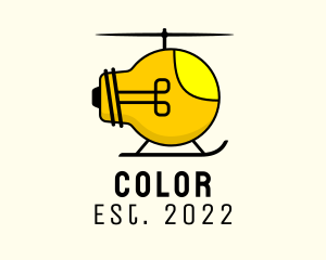 Airport - Light Bulb Helicopter logo design