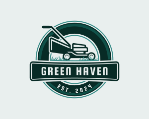 Gardener Lawn Mowing logo design