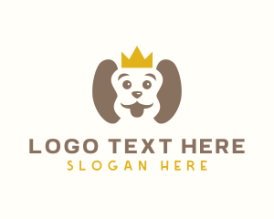Puppy - Cute Puppy Crown logo design