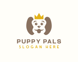 Cute Puppy Crown logo design