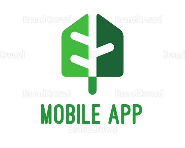 Green Shade Shovel Leaf Logo