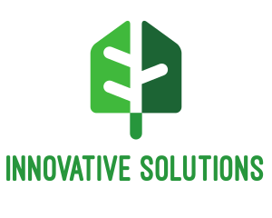 Green Shade Shovel Leaf Logo