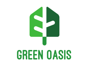 Green Shade Shovel Leaf logo design