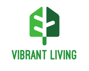 Living - Green Shade Shovel Leaf logo design