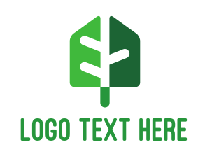 Primitive - Green Shade Shovel Leaf logo design