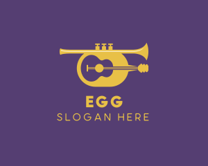 Trumpet - Guitar Trumpet Wind Instruments logo design