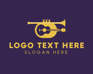 Guitar Trumpet Wind Instruments Logo