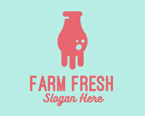 Cow Milk Bottle logo design