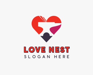 Valentines - Colorful Heart Anvil logo design