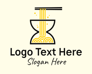 Sand Timer - Hourglass Noodle Ramen logo design