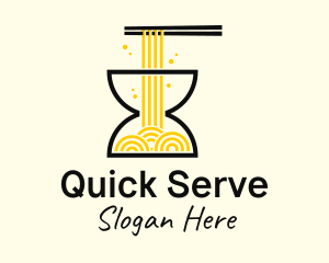 Hourglass Noodle Ramen  logo design