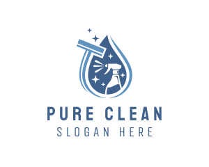 Cleaning Spray Bottle Vacuum logo design