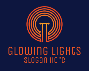 Circuit Light Bulb logo design