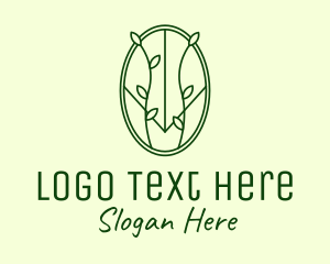 Woman - Green Organic Massage logo design