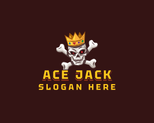 Blackjack - Gaming Crown Skull logo design