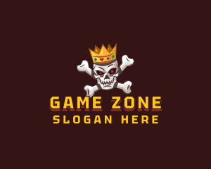 Gaming Crown Skull logo design