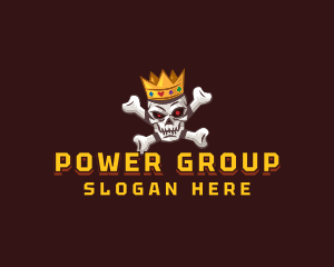 Heart - Gaming Crown Skull logo design