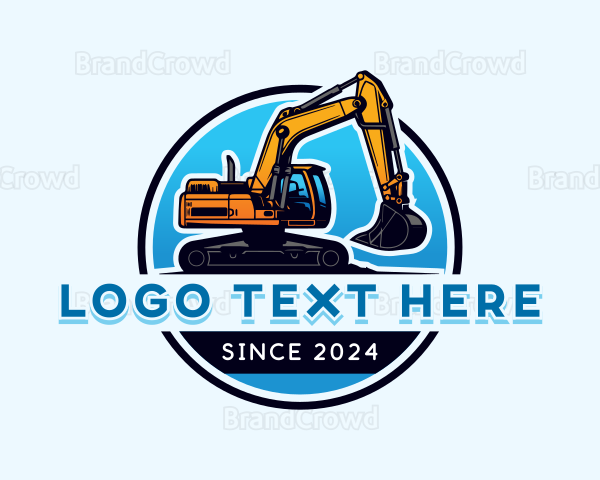 Excavator Digging Construction Logo