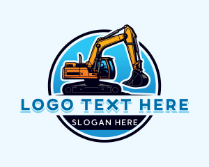 Excavator Digging Construction Logo