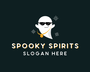 Cartoon Spooky Ghost logo design