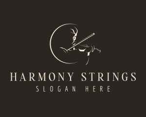 Violin Music Orchestra  logo design