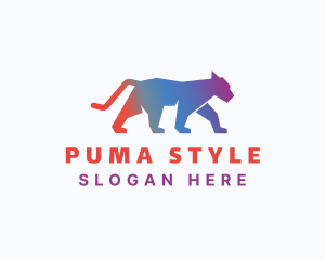 Puma - Gradient Walking Wildcat logo design