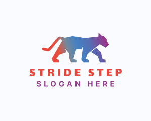 Walking - Gradient Walking Wildcat logo design