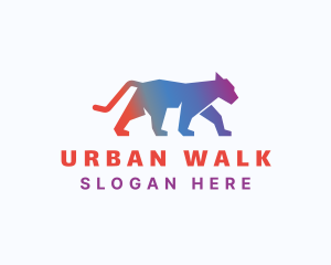 Gradient Walking Wildcat logo design