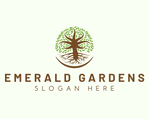 Organic Oak Tree Nature logo design