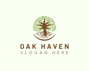 Organic Oak Tree Nature logo design