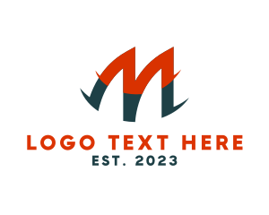 Yellow Circle - Cool Letter M Gaming logo design