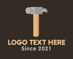 Home Impovement - Isometric Hammer Tool logo design