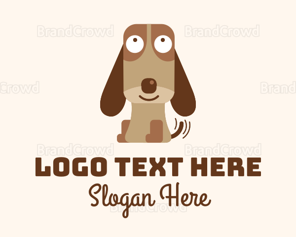 Excited Beagle Dog Logo