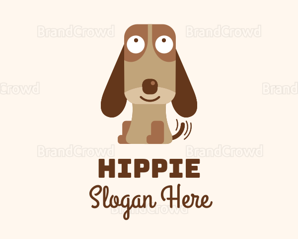 Excited Beagle Dog Logo
